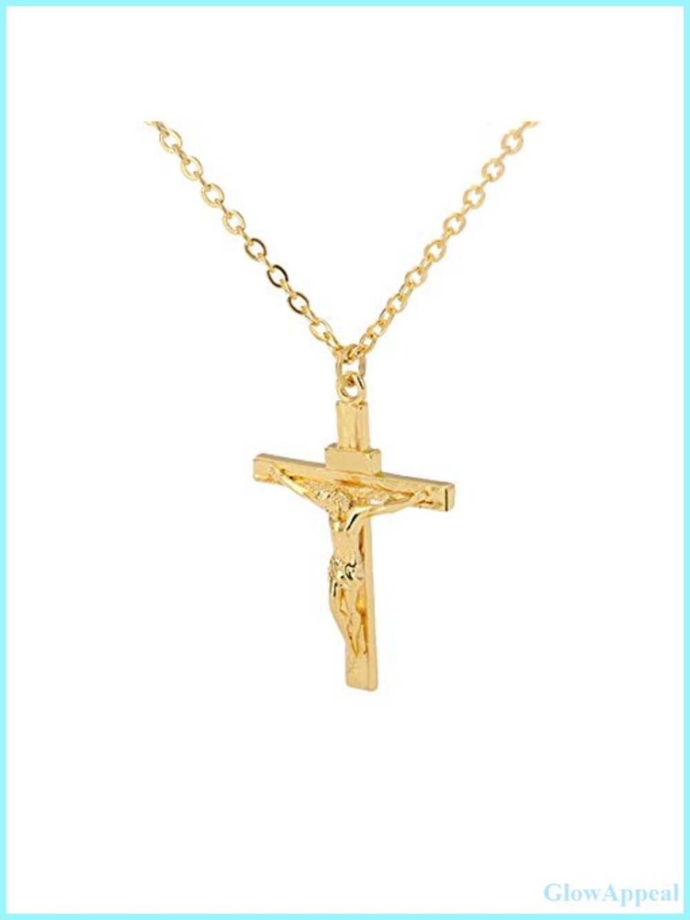 Stainless Steel Cross Crucifix Pendant Necklace Dainty Unisex Religious Baptism